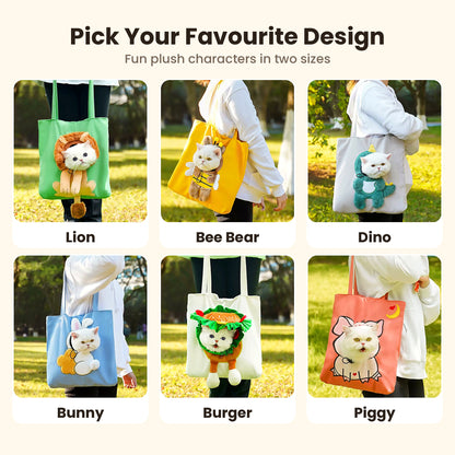 Available designs: Lion, Bee Bear, Dino, Bunny, Burger, Piggy